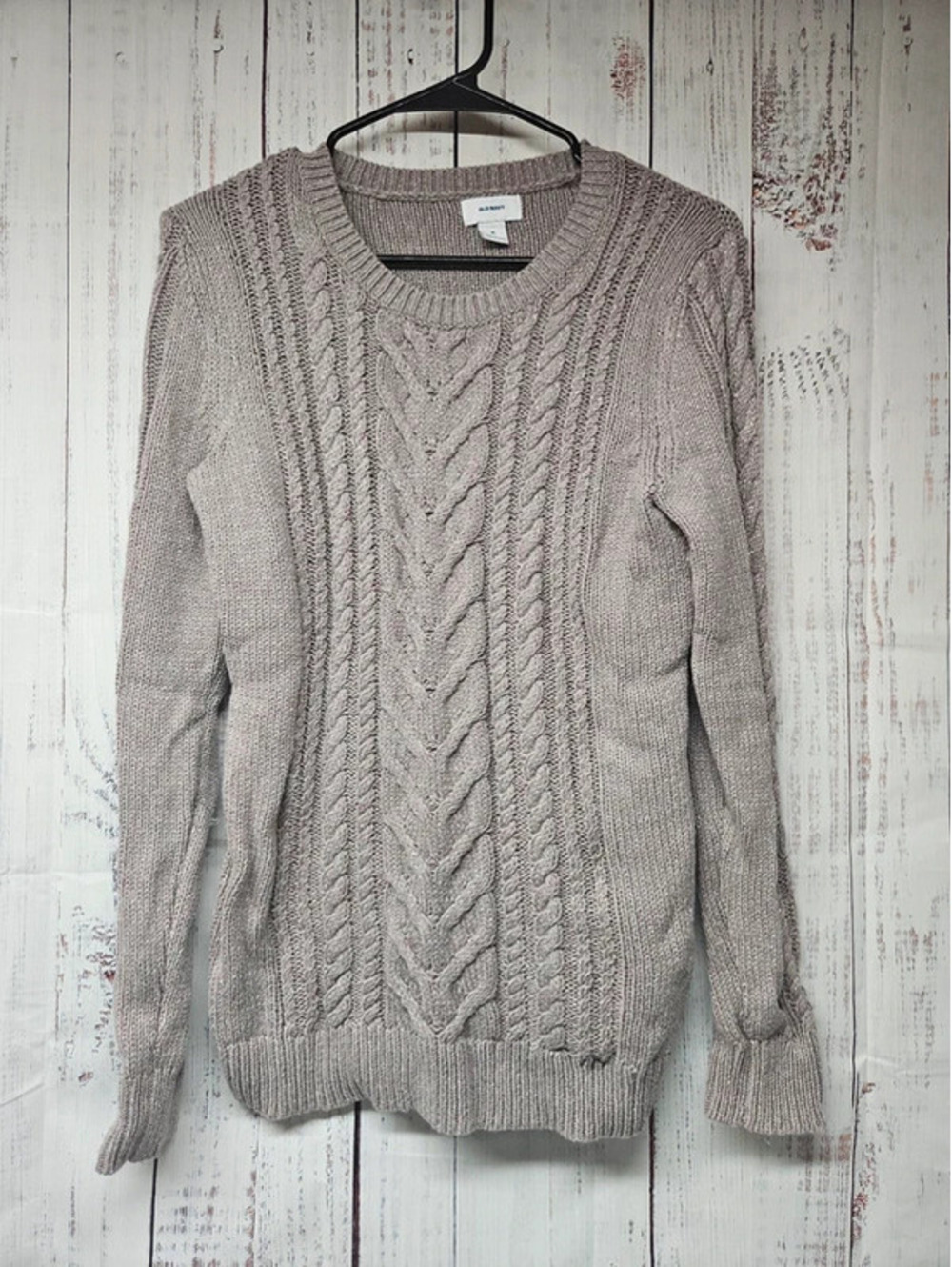 Old Navy Grey Cable Knit Sweater Women's Size Medium